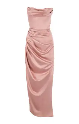 House of CB Adrienne Satin Strapless Gown Blush Size S / Au 8 for rent on The Volte - image 5