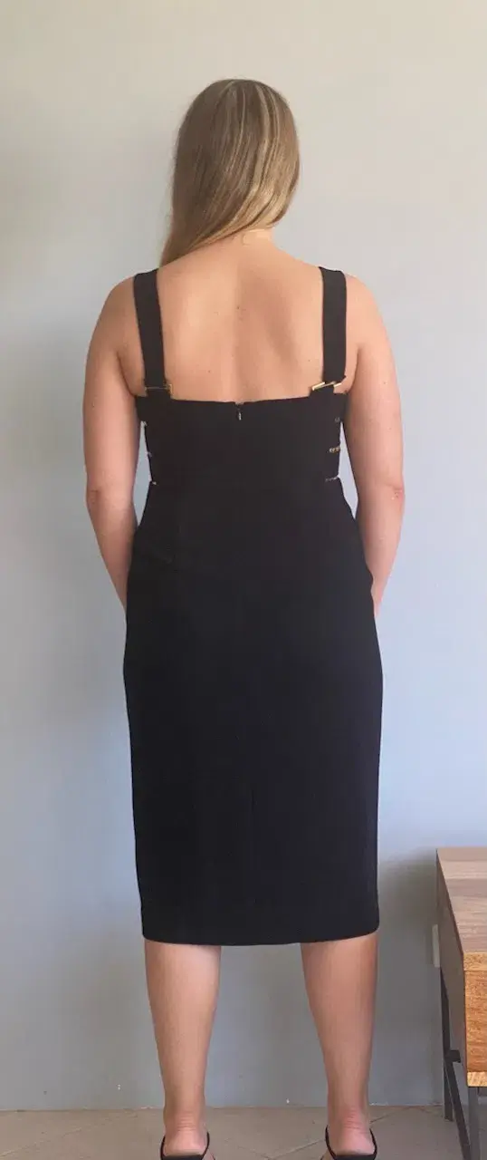 Zimmermann Stretch Crepe Buckle Dress Black Size 2 / AU 12 for rent on The Volte - main image