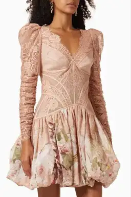 Zimmermann Dancer Lace Mini Dress Floral Size 1 / Au 10 for rent on The Volte - image 2