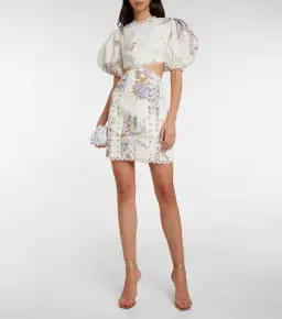 Zimmermann Jude Cut Out Mini Dress Floral Size 1 / Au 10 for rent on The Volte - image 1