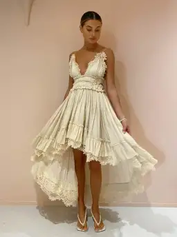 Magali Pascal Emiliana Midi Dress in Ivory Cream Size M / Au 10 for rent on The Volte - image 3