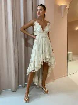 Magali Pascal Emiliana Midi Dress in Ivory Cream Size M / Au 10 for rent on The Volte - image 1