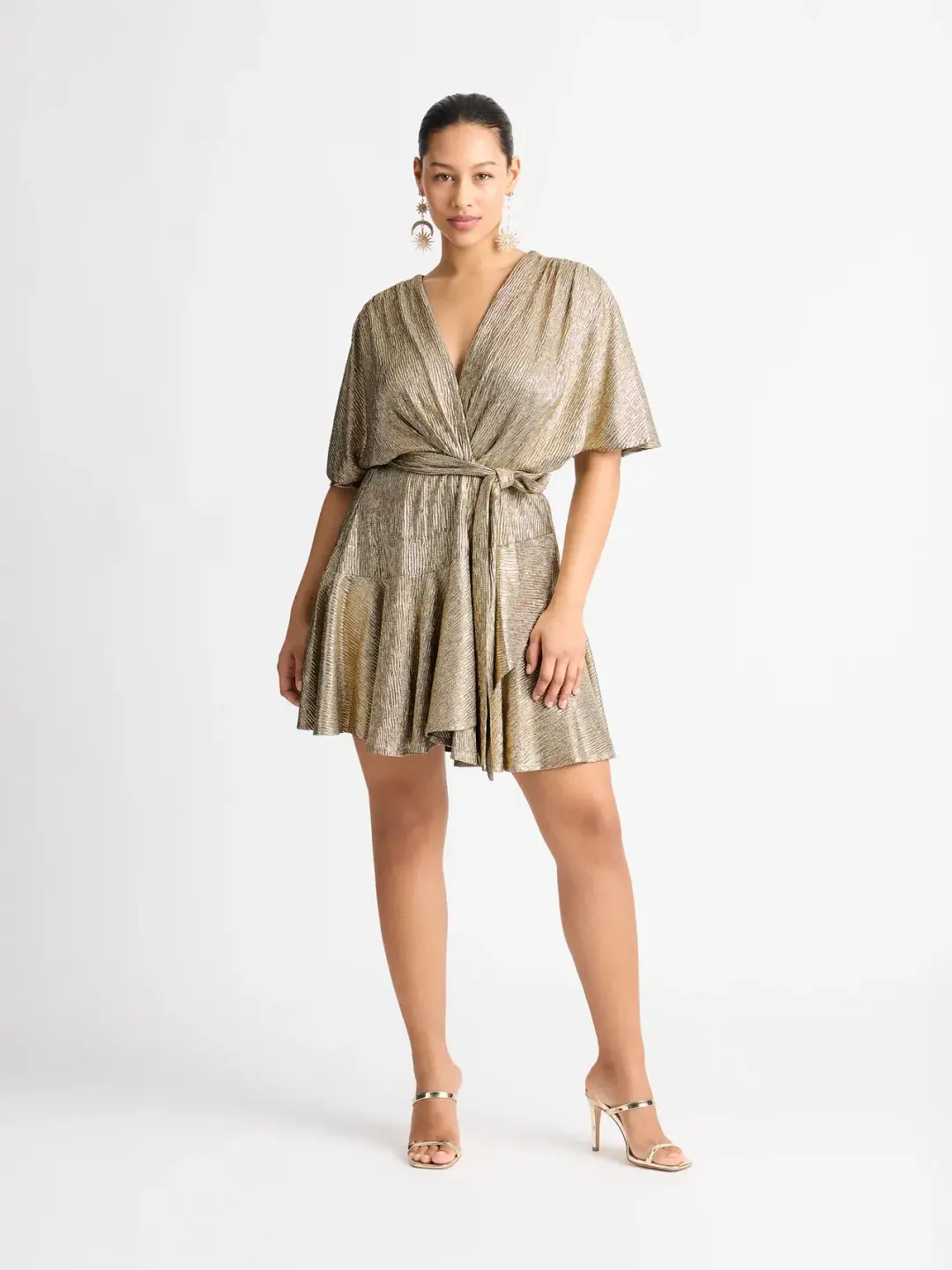 Sheike Isabel Mini Dress Gold Size 10 / M for rent on The Volte - main image