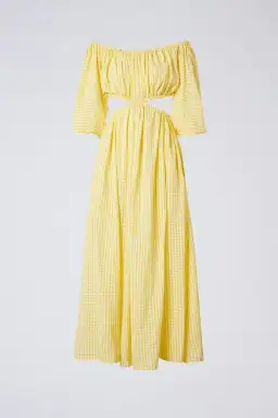 Scanlan Theodore Gingham Maxi Cut Out Dress Yellow Size 10 for rent on The Volte - image 2
