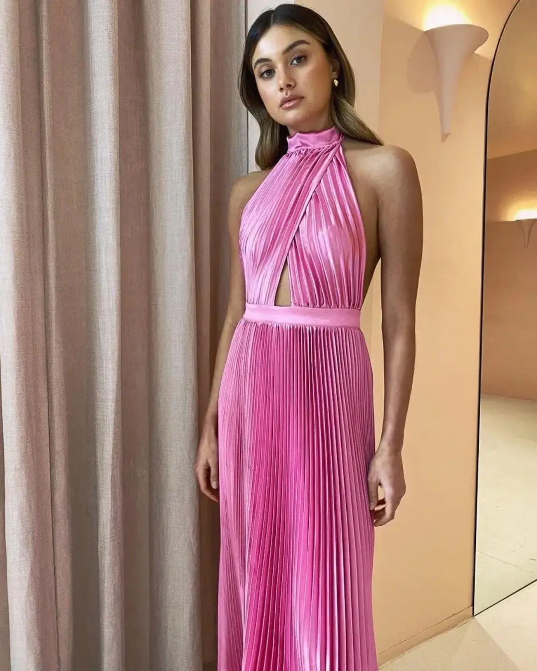 Lidee Renaissance Split Gown Hot Pink Size AU 10 for rent on The Volte - main image