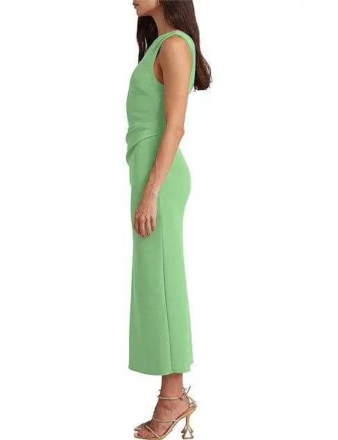 Bec & Bridge Clover Asymmetrical Midi Dress Green Size AU 6 - Image 3