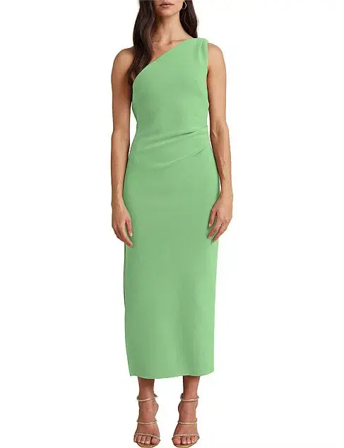 Bec & Bridge Clover Asymmetrical Midi Dress Green Size AU 6 - Image 1