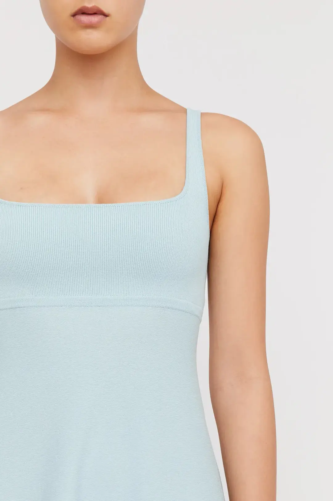 Scanlan Theodore Crepe Knit Square Neck Dress Blue Size M/ AU 10 for rent on The Volte - main image