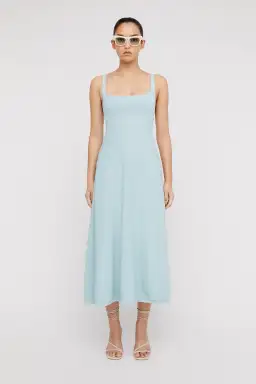 Scanlan Theodore Crepe Knit Square Neck Dress Blue Size M/ AU 10 for rent on The Volte - image 1