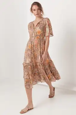 Spell & The Gypsy Amethyst Garden Party Dress Peach Size XS / AU 6 for rent on The Volte - image 3