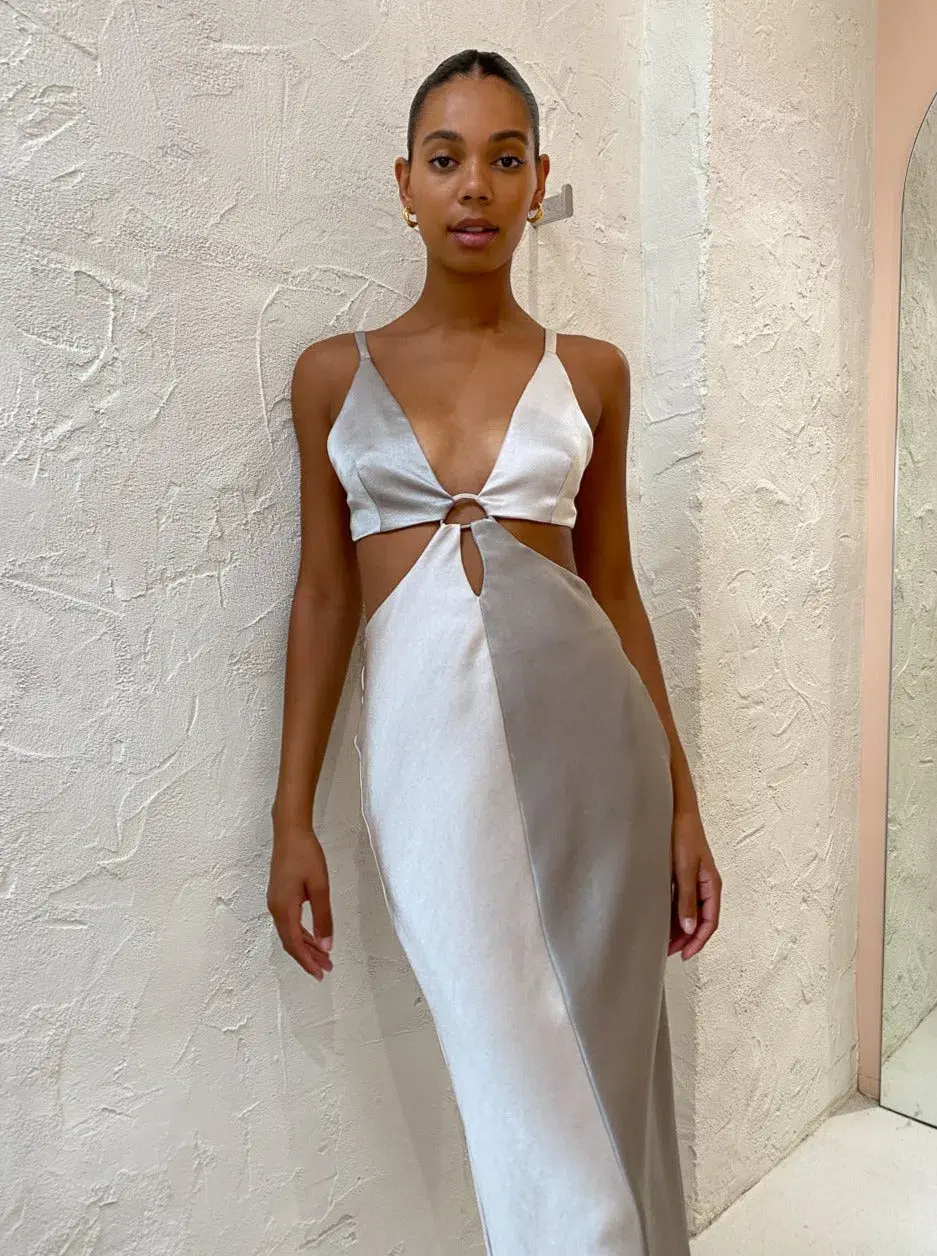 BEC & BRIDGE STONE MULTI FELIX V NECK MAXI DRESS - SIZE 6 AU/2 US(RRP $300 for rent on The Volte - main image