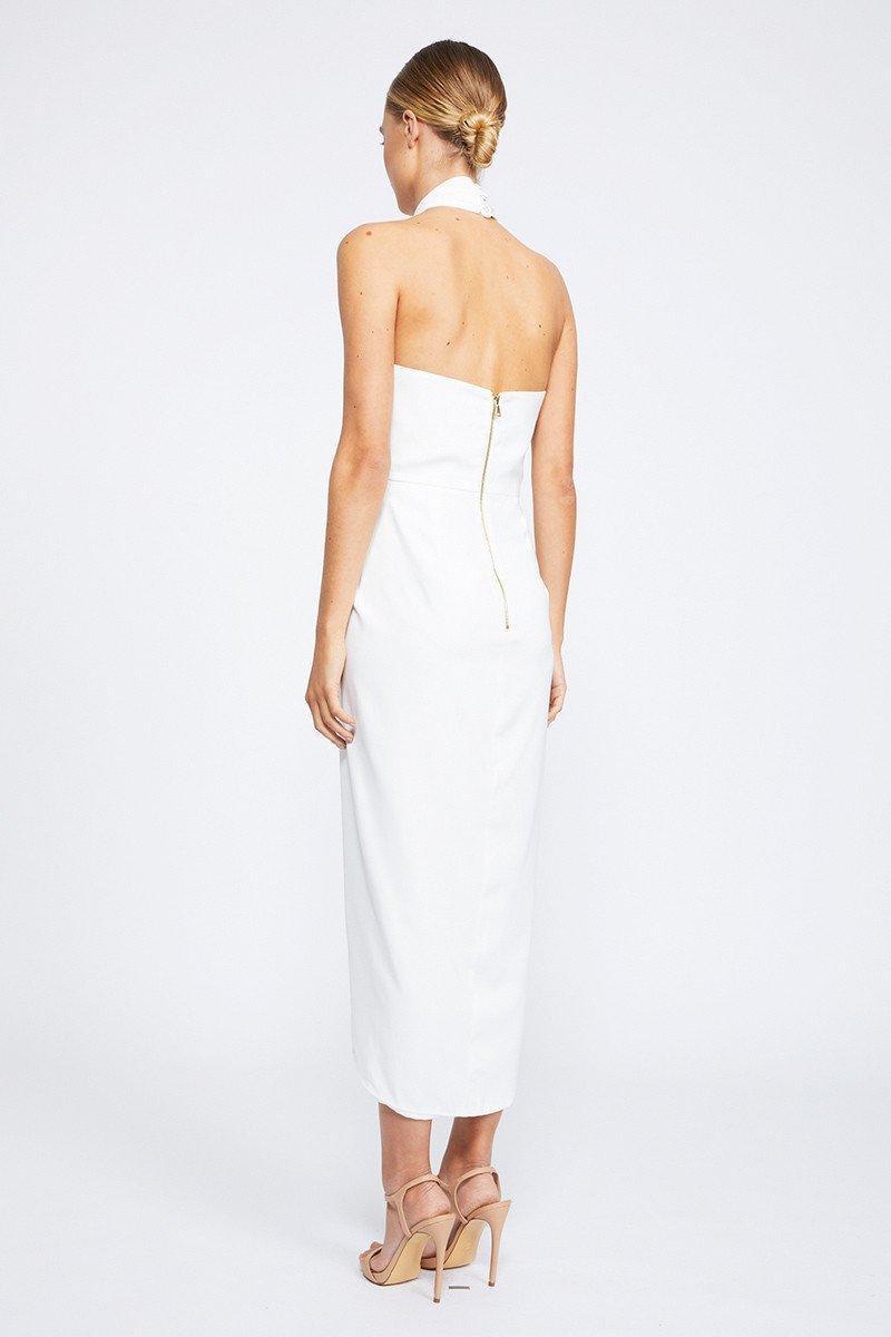 Shona Joy Core Knot Draped Dress White Size 8 for rent on The Volte - main image