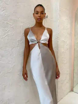 BEC & BRIDGE STONE MULTI FELIX V NECK MAXI DRESS - SIZE 10 AU/6 US(RRP $300 for rent on The Volte - image 5