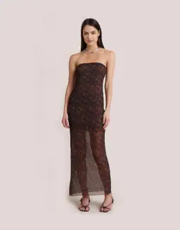 Bec & Bridge Checkmate Strapless Maxi Dress Print Size AU 6 for rent on The Volte - image 1