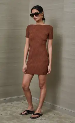Bec & Bridge Deja Vu Mini Dress Chocolate Size 4 / AU 8 for rent on The Volte - image 1