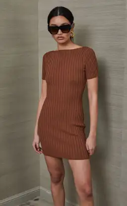 Bec & Bridge Deja Vu Mini Dress Chocolate Size 4 / AU 8 for rent on The Volte - image 2