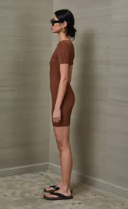Bec & Bridge Deja Vu Mini Dress Chocolate Size 4 / AU 8 for rent on The Volte - image 3