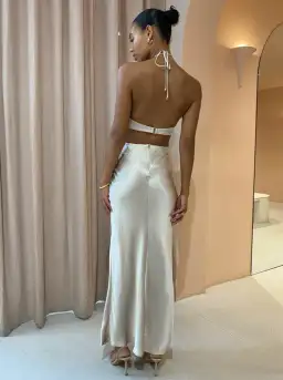 BEC & BRIDGE SAND KARA MAXI DRESS - SIZE 10 AU/6 US (RRP $260) for rent on The Volte - image 4