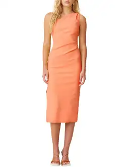 Bec & Bridge Clover Asymmetric Sleeveless Midi Dress Tangerine Size 10