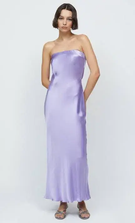 Bec & Bridge Moon Dance Strapless Midi Dress Lilac Size 8 / S for rent on The Volte - main image