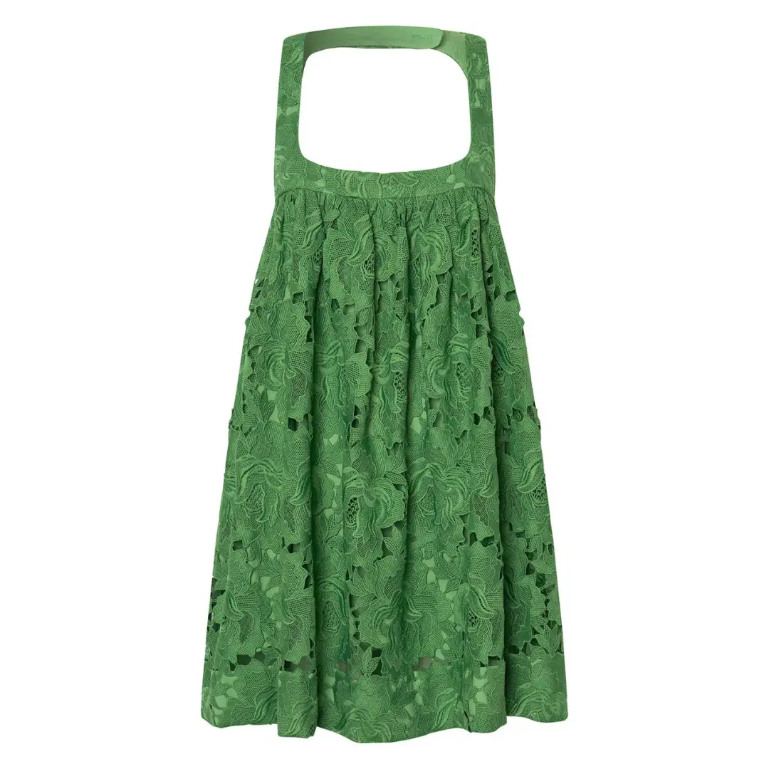 Oroton Lace Sun Dress in Garden Green Size 6 for rent on The Volte - main image