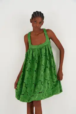 Oroton Lace Sun Dress in Garden Green Size 6 for rent on The Volte - image 3