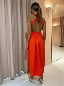 Camilla and Marc Pollina Midi Dress Red Size 6 for rent on The Volte - image 3