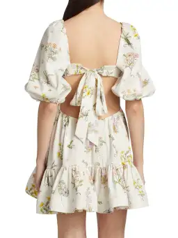 Zimmermann Jeannie Puff Sleeve Mini Dress Bouquet Floral Size 0P/Au 6 for rent on The Volte - image 2