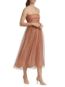 Zimmermann Tulle Strapless Midi Dress in Lipstick Size 1/AU 10 for rent on The Volte - image 3