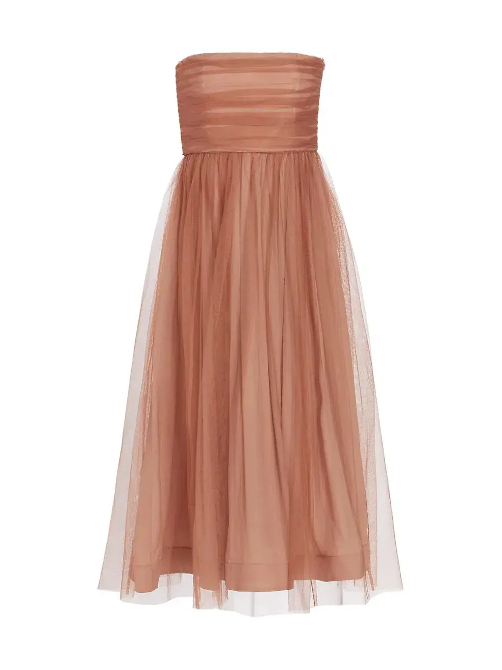 Zimmermann Tulle Strapless Midi Dress in Lipstick Size 1/AU 10 for rent on The Volte - main image