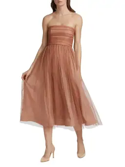 Zimmermann Tulle Strapless Midi Dress in Lipstick Size 1/AU 10 for rent on The Volte - image 2