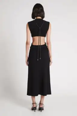 Aje Arp Cut Out Knit Midi Dress Black Size XS/Au 6 for rent on The Volte - image 2