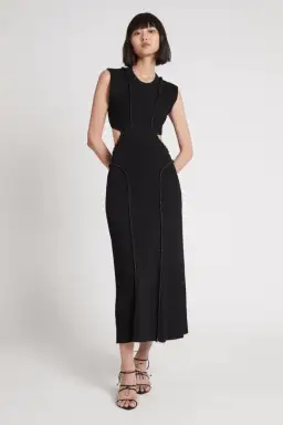 Aje Arp Cut Out Knit Midi Dress Black Size XS/Au 6 for rent on The Volte - image 1