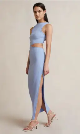 Bec & Bridge Reba Midi Dress Blue Size AU 8 for rent on The Volte - image 2