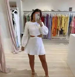 Bec & Bridge Madeline Mini Dress Ivory White Size AU 10 for rent on The Volte - image 1