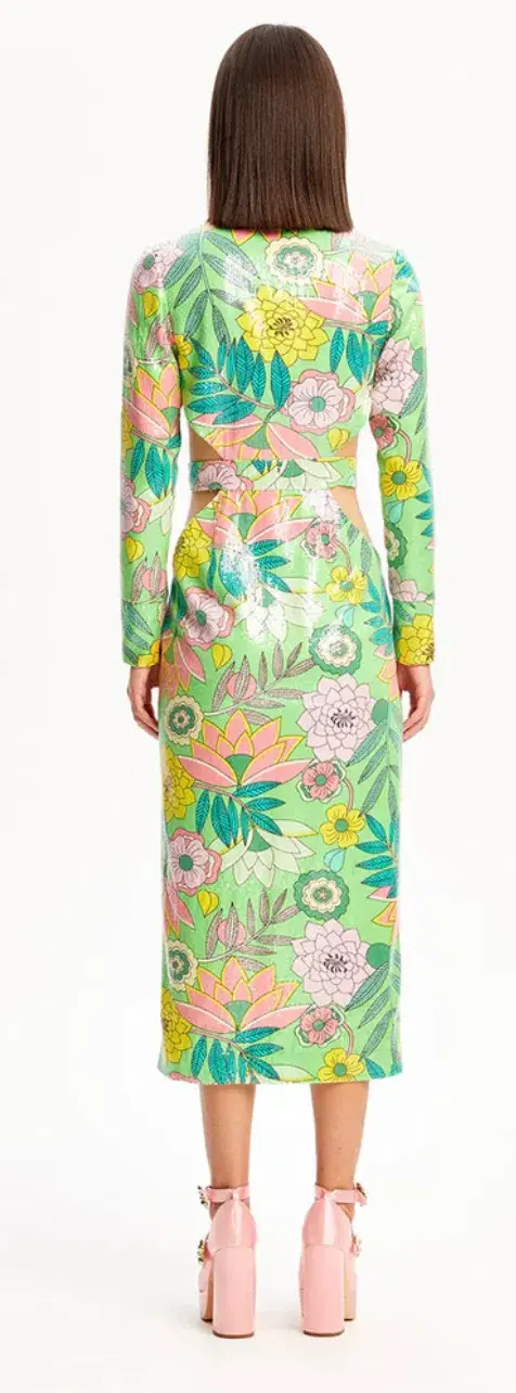 Alice McCall All That Glitters Cut Out Midi Dress Print Size 8 / S for rent on The Volte - main image