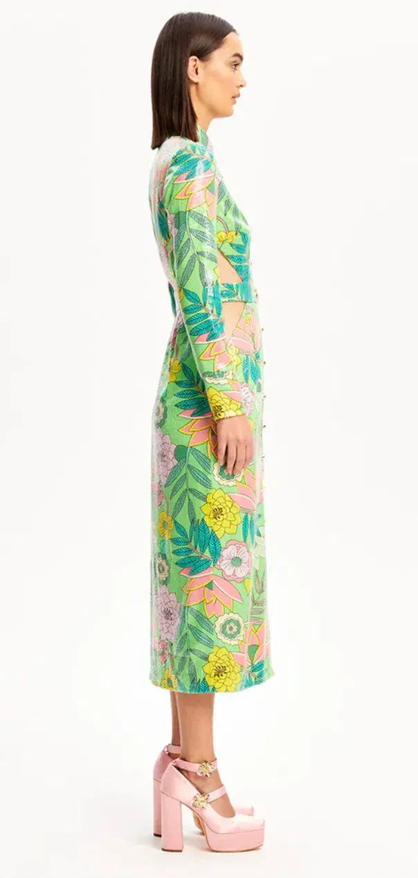 Alice McCall All That Glitters Cut Out Midi Dress Print Size 8 / S for rent on The Volte - main image