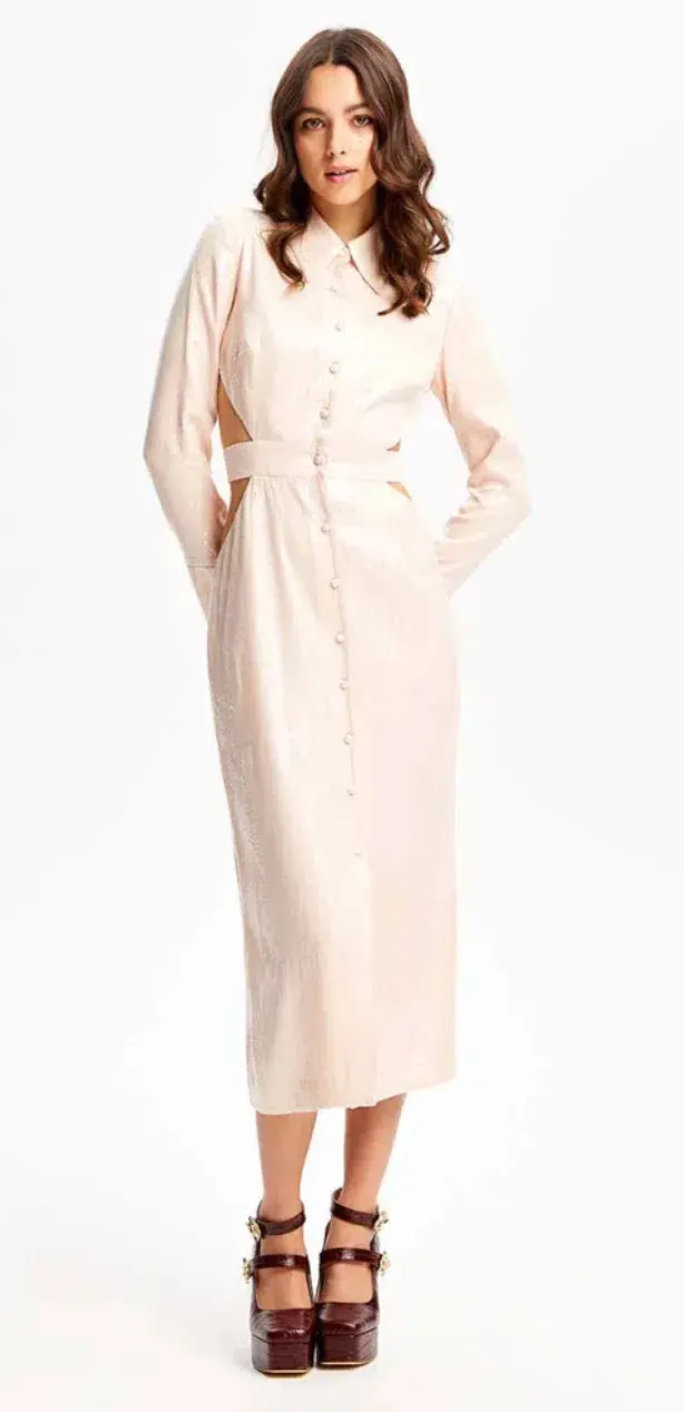 Alice McCall Night Sky Trench Dress Pale Pink Size 10 / M for rent on The Volte - main image