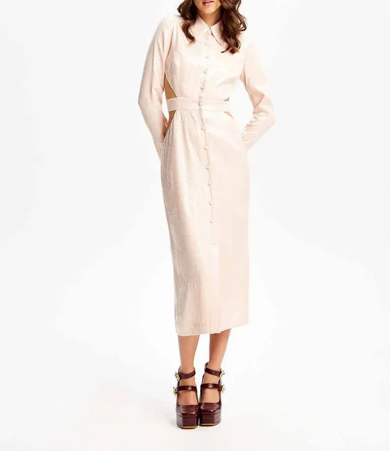 Alice McCall Night Sky Trench Dress Pale Pink Size 10 / M for rent on The Volte - main image