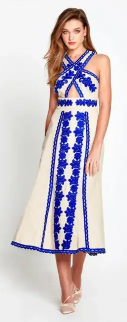 Alice McCall Wild Horses Midi Dress Cream/Blue Size 8 / S for rent on The Volte - image 5