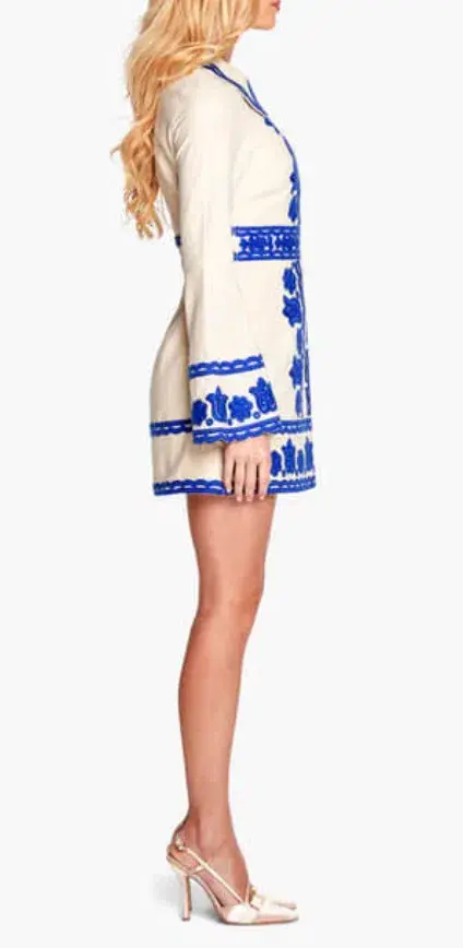 Alice McCall Wild Horses Mini Jacket Dress Blue Embroidery Size 8 / S for rent on The Volte - main image