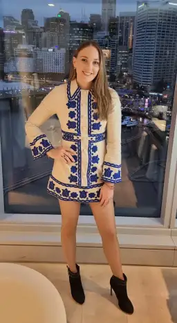 Alice McCall Wild Horses Mini Jacket Dress Blue Embroidery Size 8 / S for rent on The Volte - image 3