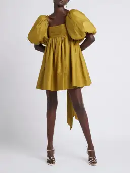 Aje Casabianca Puff Sleeve Mini Dress Olive Green Size 6 / XS