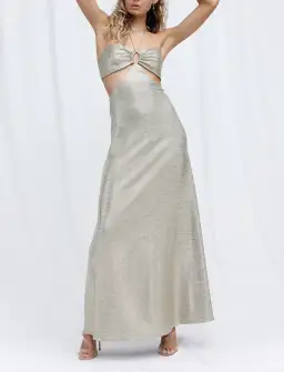 Significant Other Chloe Maxi Dress Gold Size 6