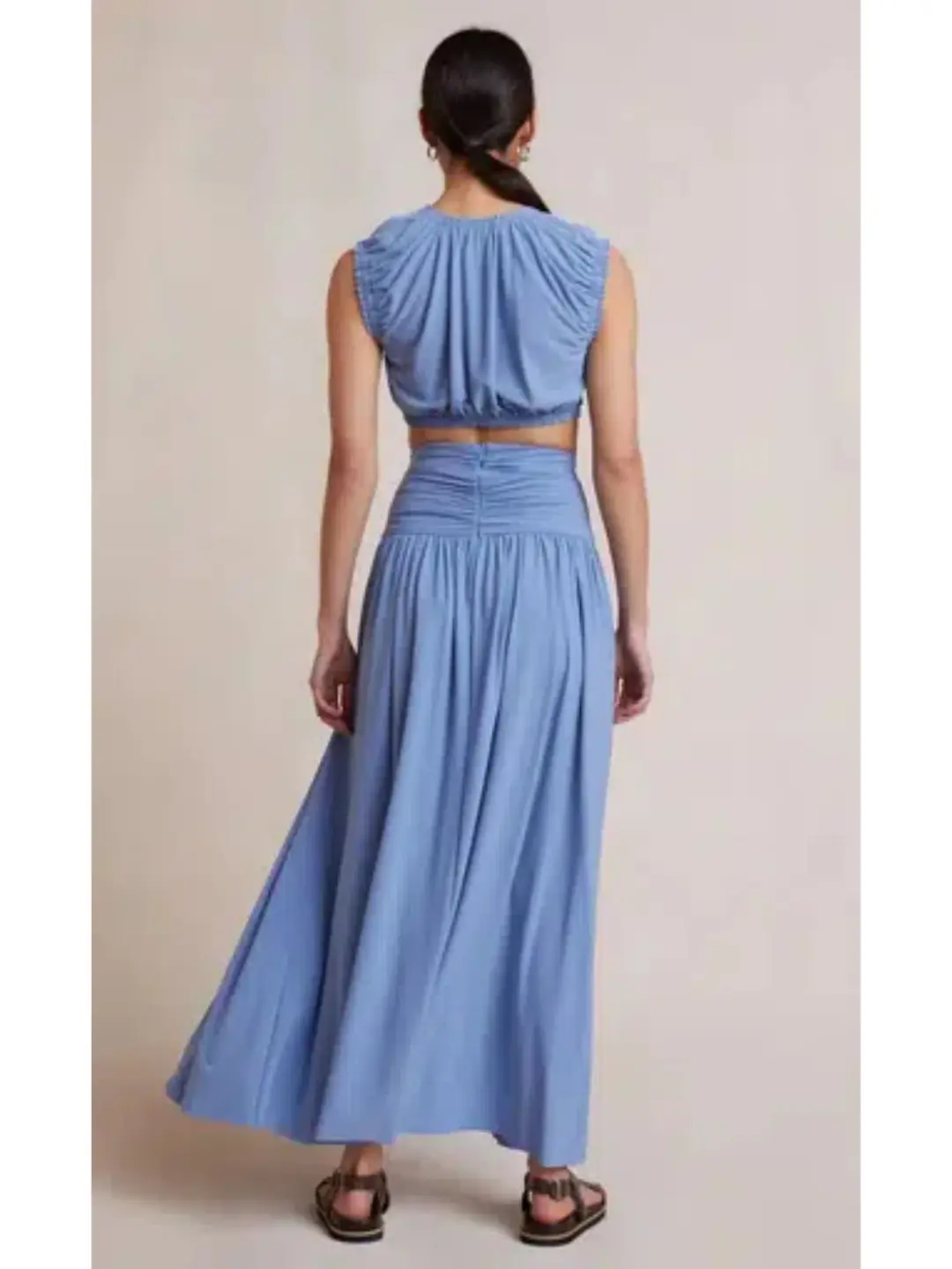 Bec & Bridge Minx Top and Maxi Skirt Set Blue Size AU 6 for rent on The Volte - main image