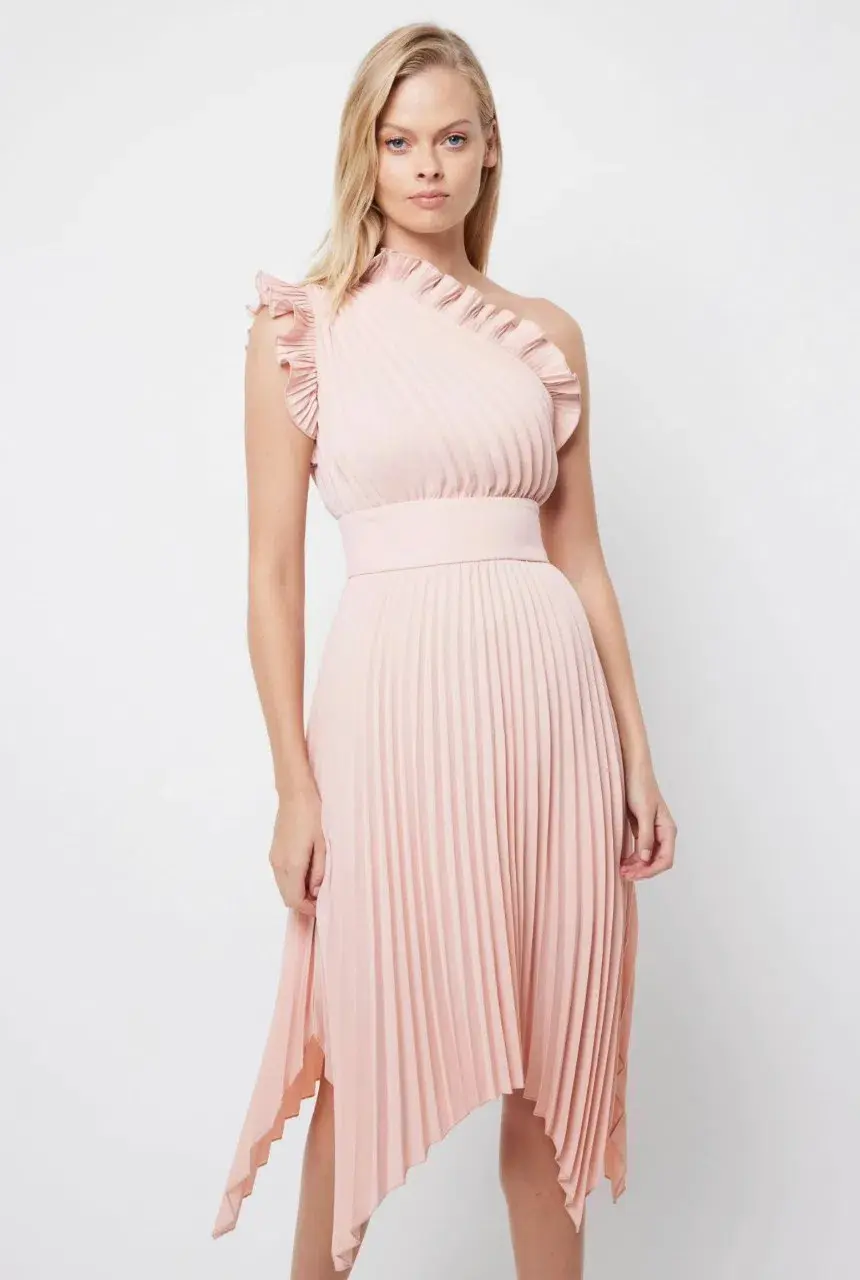 Mossman The Lady Like Midi Dress in Blush Size 10 for rent on The Volte - main image