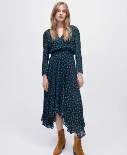 Maje Rayemia V-neck midi floral Black Size 38 / AU 10