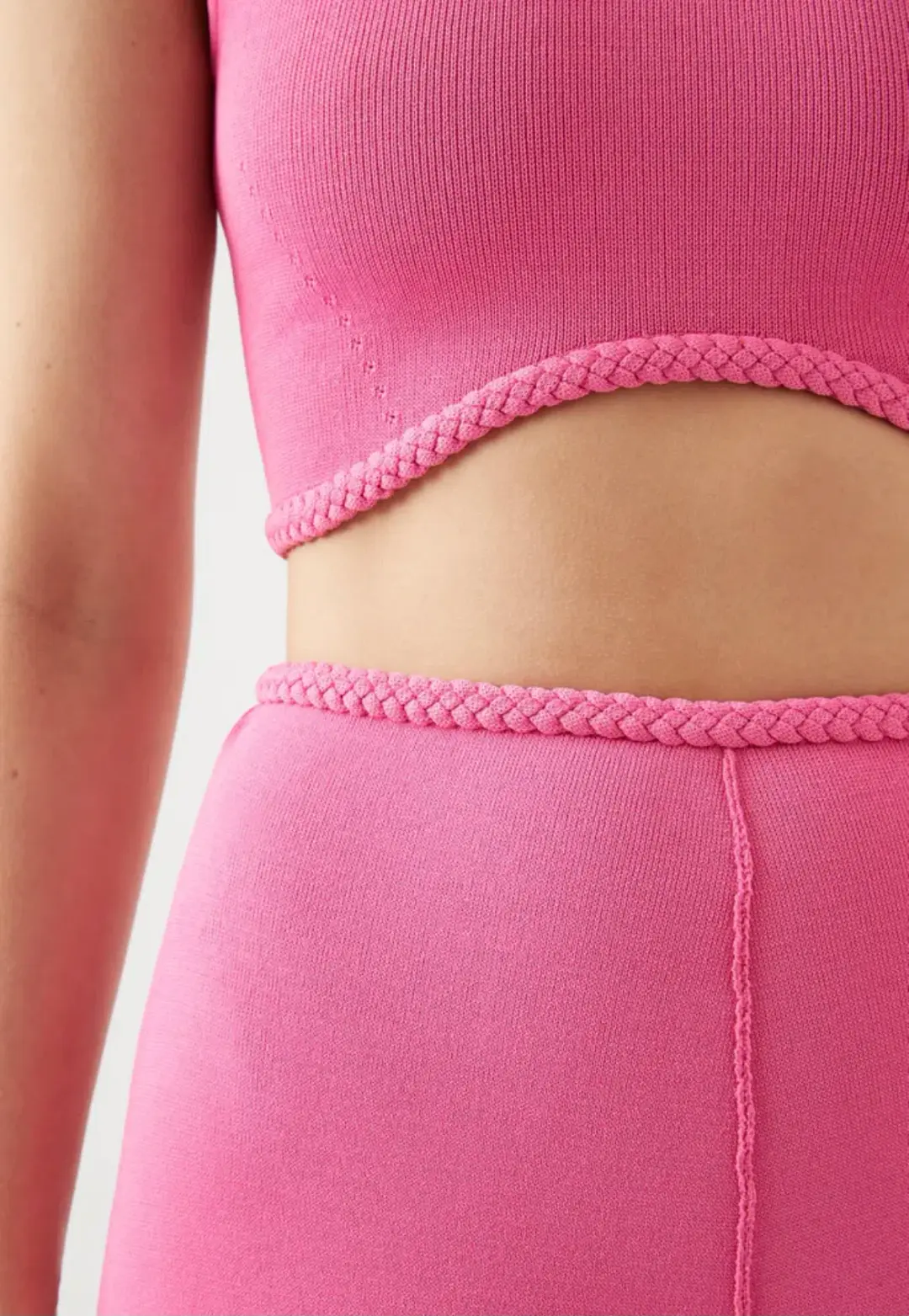 Aje Petal Knit Midi Skirt French Rose Pink Size S / AU 8 for rent on The Volte - main image