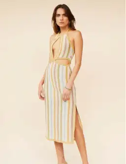 Suboo Luella Halter Cut Out Midi Dress Gold Size S / AU 8 for rent on The Volte - image 1