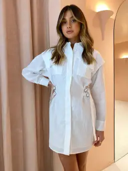 Saint Armont Aurora Shirt Dress White Size 10 for rent on The Volte - image 4